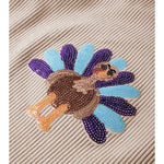 Thanksgiving Sequin Turkey Graphic Baggy Sweatshirt - Juli's Wearable Art