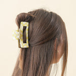 The Darling Effect Claw Clip - Green Flower Checked - Juli's Wearable Art
