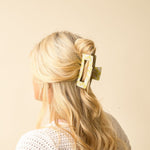 The Darling Effect Claw Clip - Green Flower Checked - Juli's Wearable Art