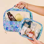 The Darling Effect Clearly Chic Cosmetic Bag Set – Coastal Cove | Ocean - Inspired Clear Travel Bags, Set of 2 - Juli's Wearable Art