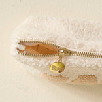 The Darling Effect Cream Teddy Pouch – Baby | Sherpa Rectangle Pouch for Diaper Bag or Travel - Juli's Wearable Art