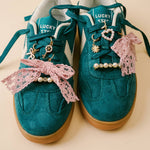 The Darling Effect Dazzle Shoe Charm Pack – Key to My Heart | Bows & Hearts Lace Charms - Juli's Wearable Art