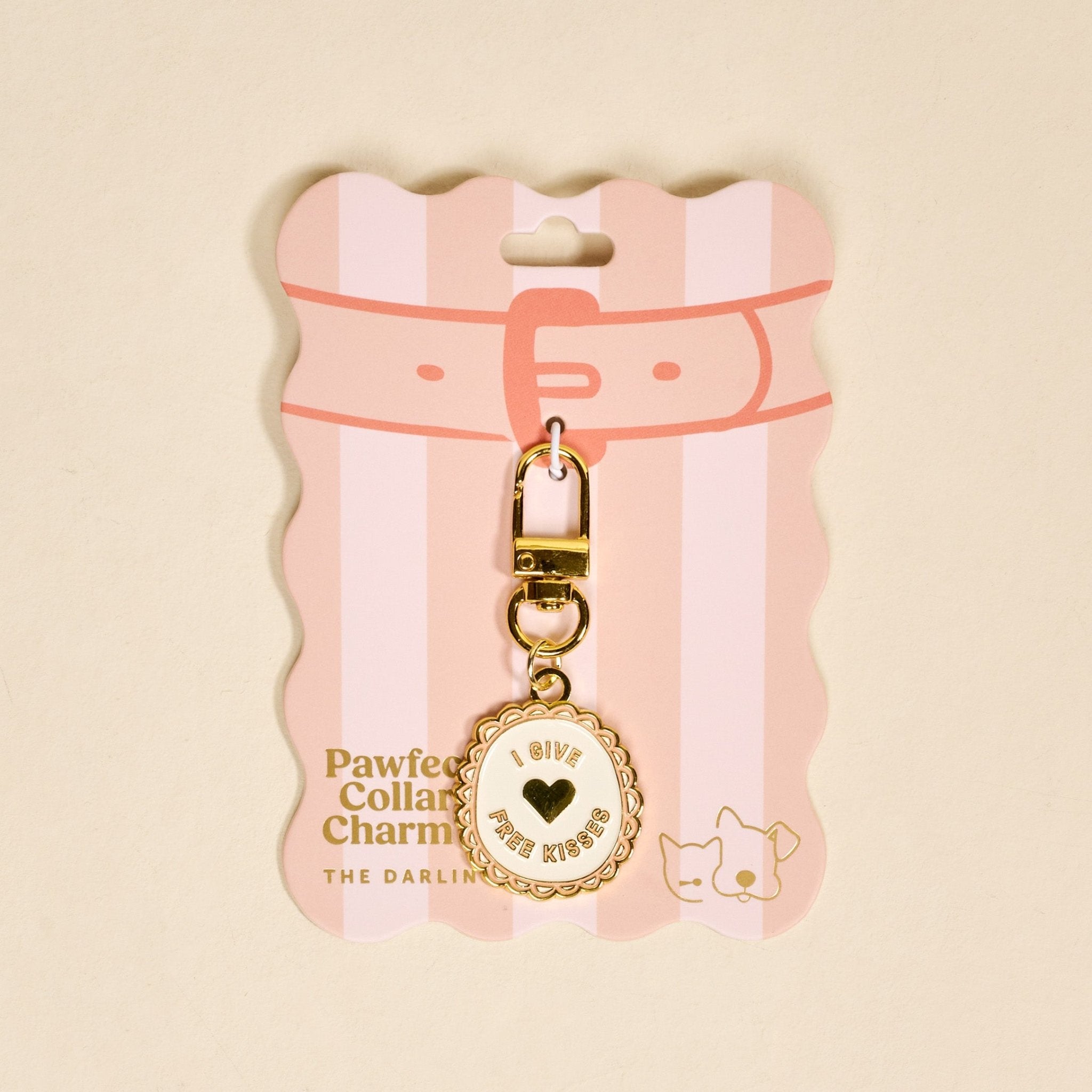 The Darling Effect Pawfect Collar Charm | Free Kisses - Juli's Wearable Art