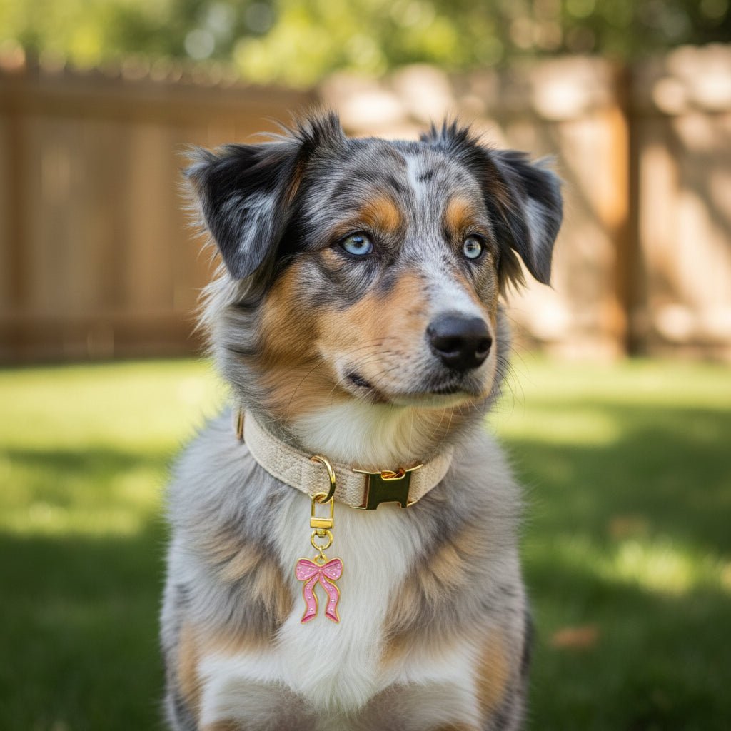 The Darling Effect Pawfect Collar Charm | Pink Bow - Juli's Wearable Art