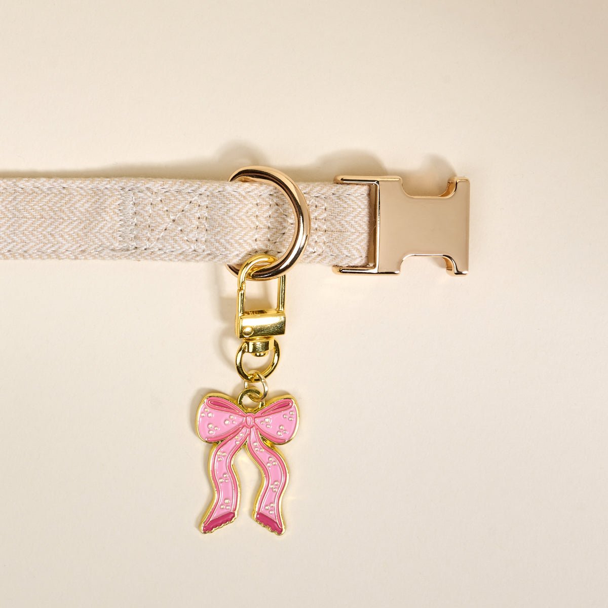 The Darling Effect Pawfect Collar Charm | Pink Bow - Juli's Wearable Art