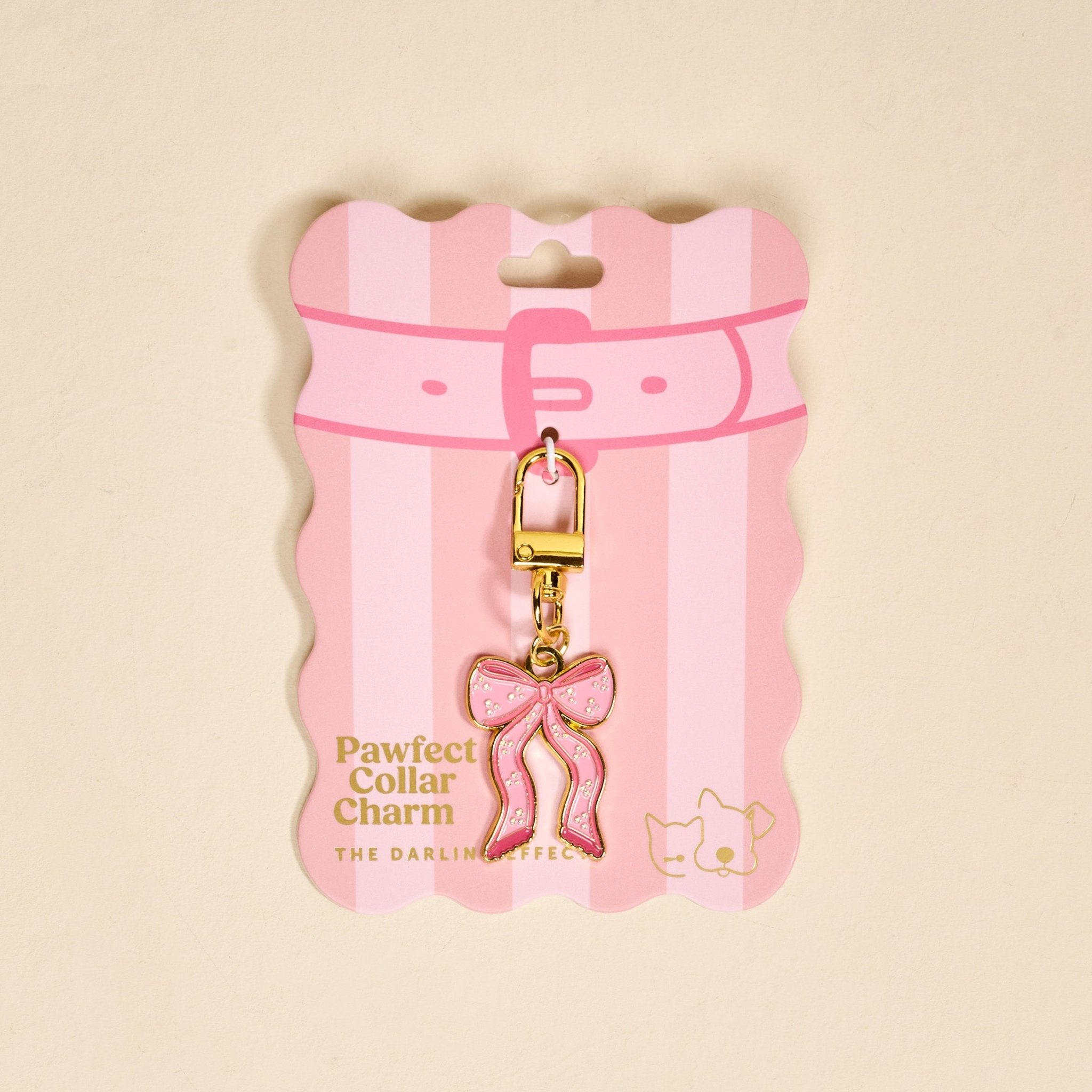 The Darling Effect Pawfect Collar Charm | Pink Bow - Juli's Wearable Art