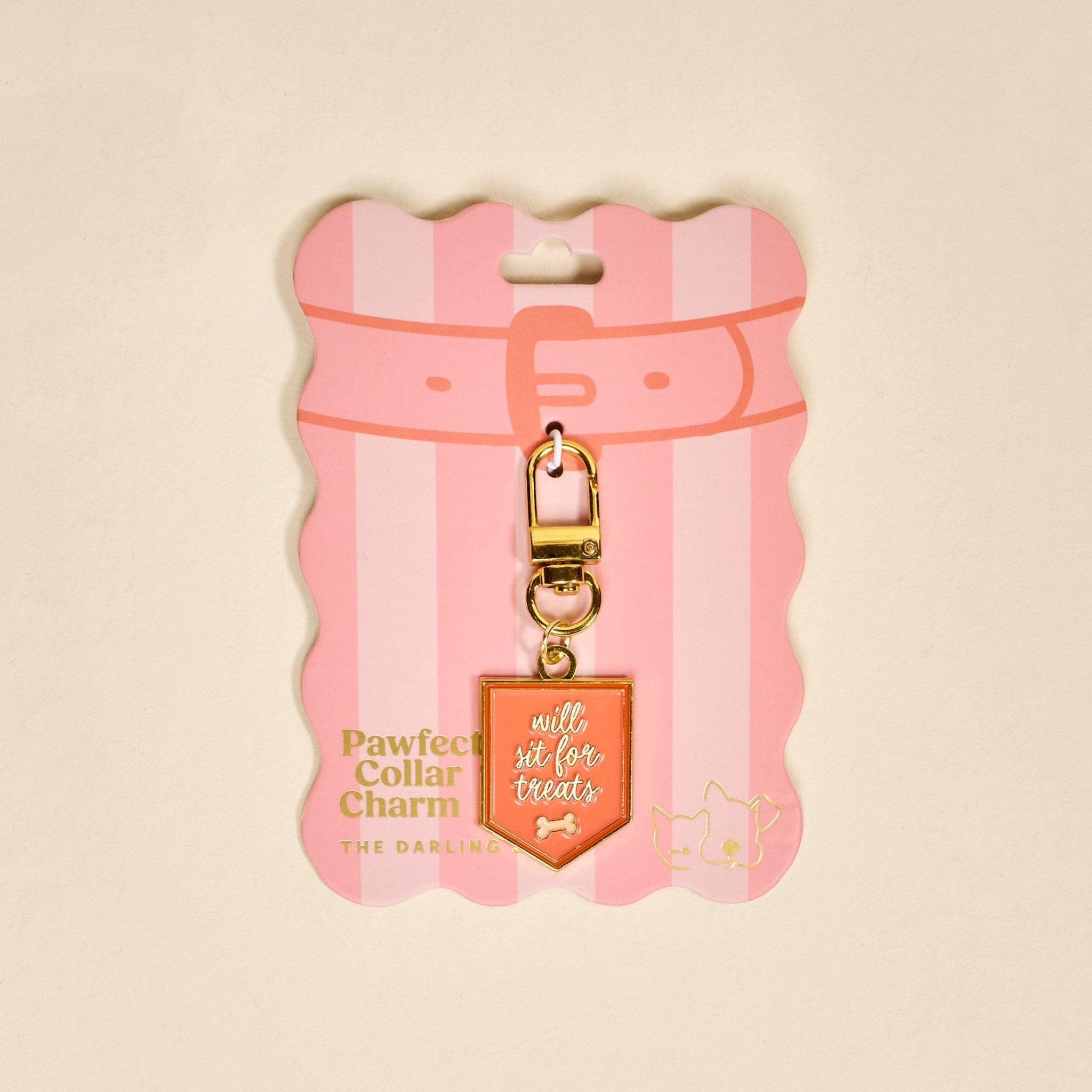 The Darling Effect Pawfect Collar Charm | Will Sit for Treats - Juli's Wearable Art