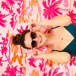 The Darling Effect Quick Dry XL Beach Towel - Paradise Palms - Juli's Wearable Art