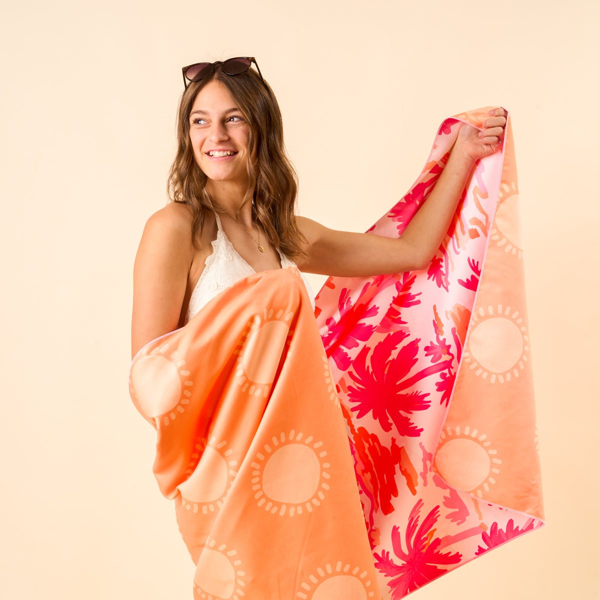 The Darling Effect Quick Dry XL Beach Towel - Paradise Palms - Juli's Wearable Art