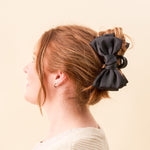 The Darling Effect Satin Bow Claw Clip - Black - Juli's Wearable Art