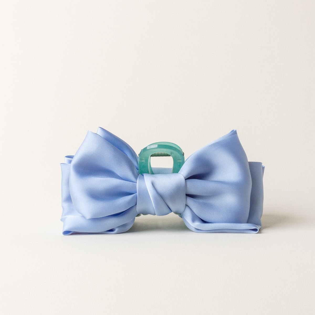 The Darling Effect Satin Bow Claw Clip - Blue - Juli's Wearable Art