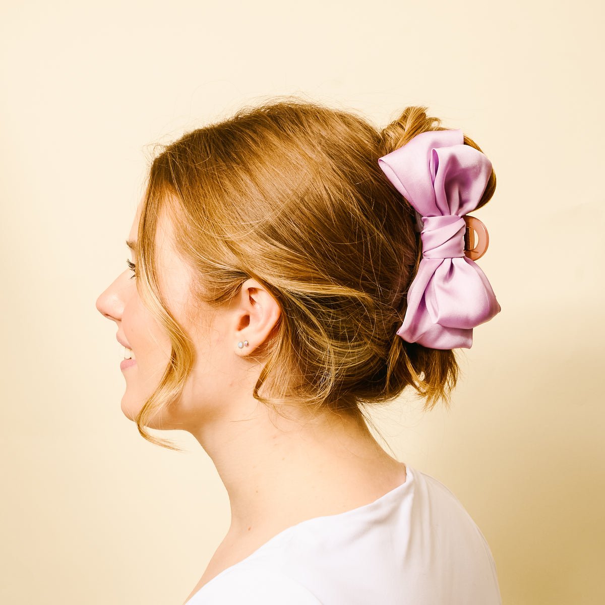 The Darling Effect Satin Bow Claw Clip - Lilac - Juli's Wearable Art