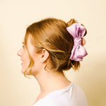 The Darling Effect Satin Bow Claw Clip - Lilac - Juli's Wearable Art