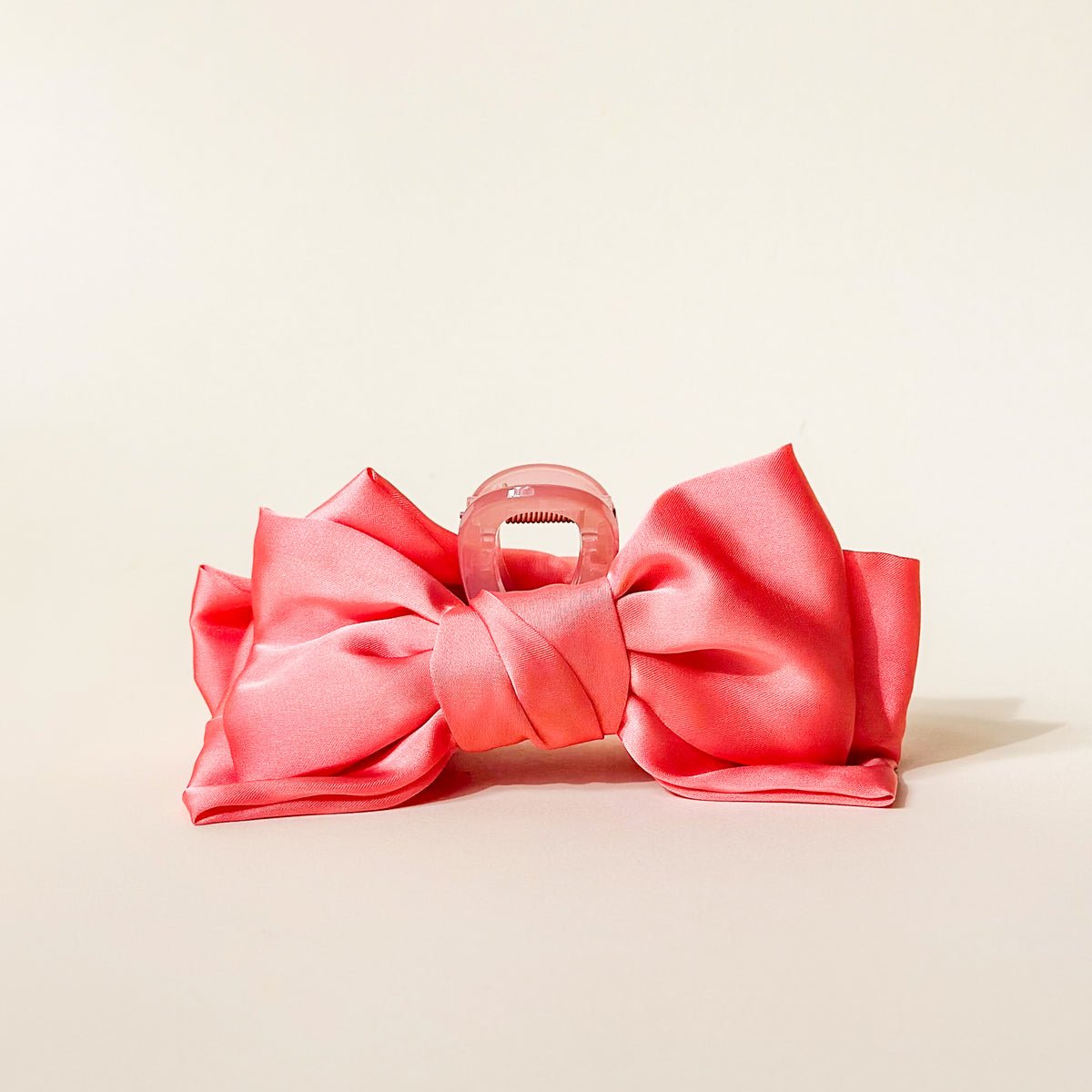 The Darling Effect Satin Bow Claw Clip - Rose Pink - Juli's Wearable Art