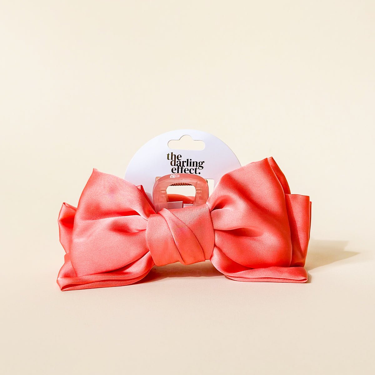 The Darling Effect Satin Bow Claw Clip - Rose Pink - Juli's Wearable Art