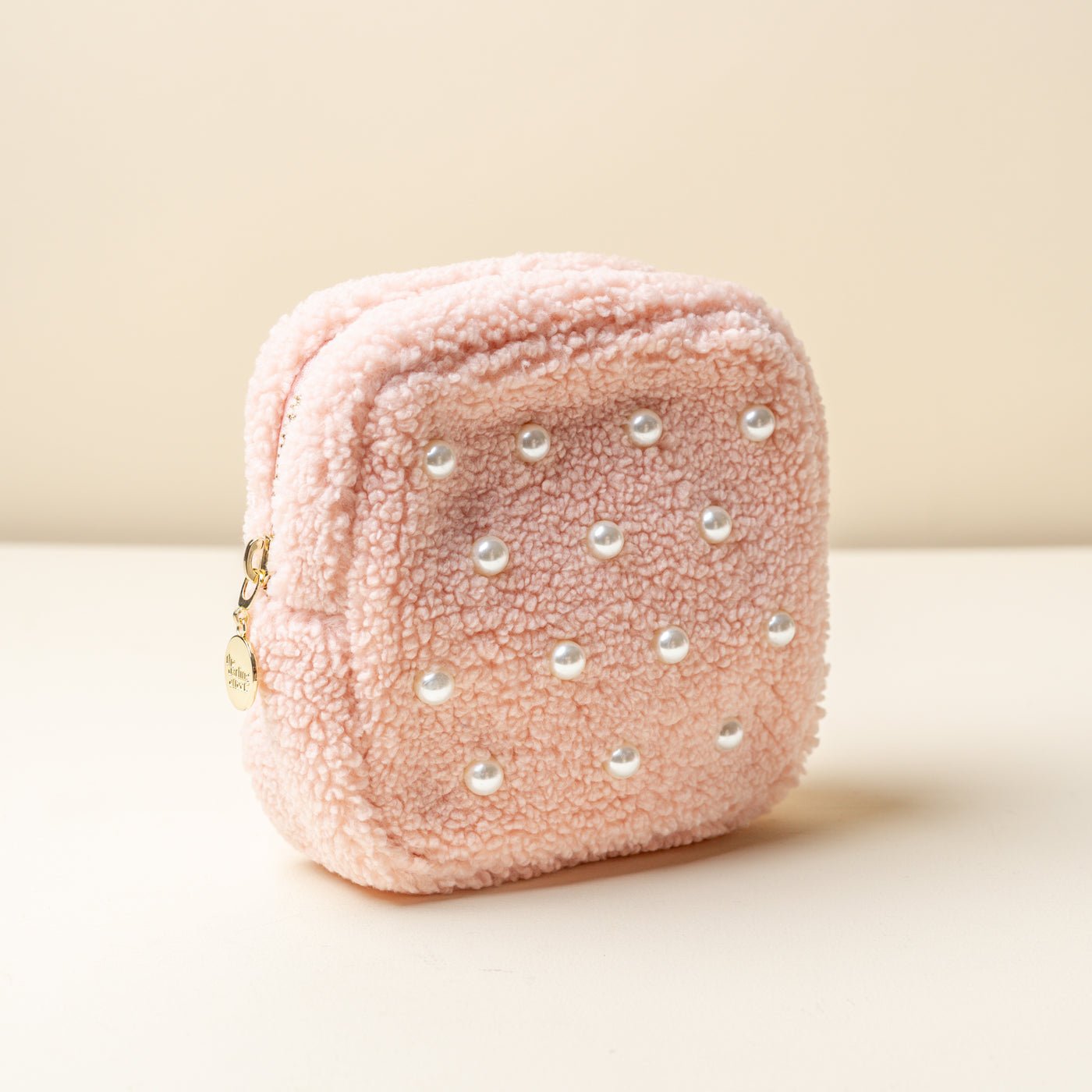The Darling Effect Teddy Pouch - Blush Pink with Pearls - Juli's Wearable Art