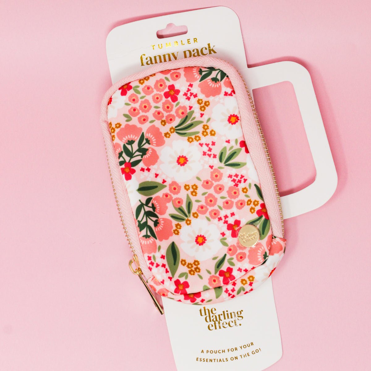 The Darling Effect Tumbler Fanny Pack - Sweet Meadow Pink - Juli's Wearable Art