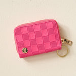 The Darling Effect Zip Around Wallet - Hot Pink Check - Juli's Wearable Art