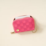 The Darling Effect Zip Around Wallet - Hot Pink Check - Juli's Wearable Art