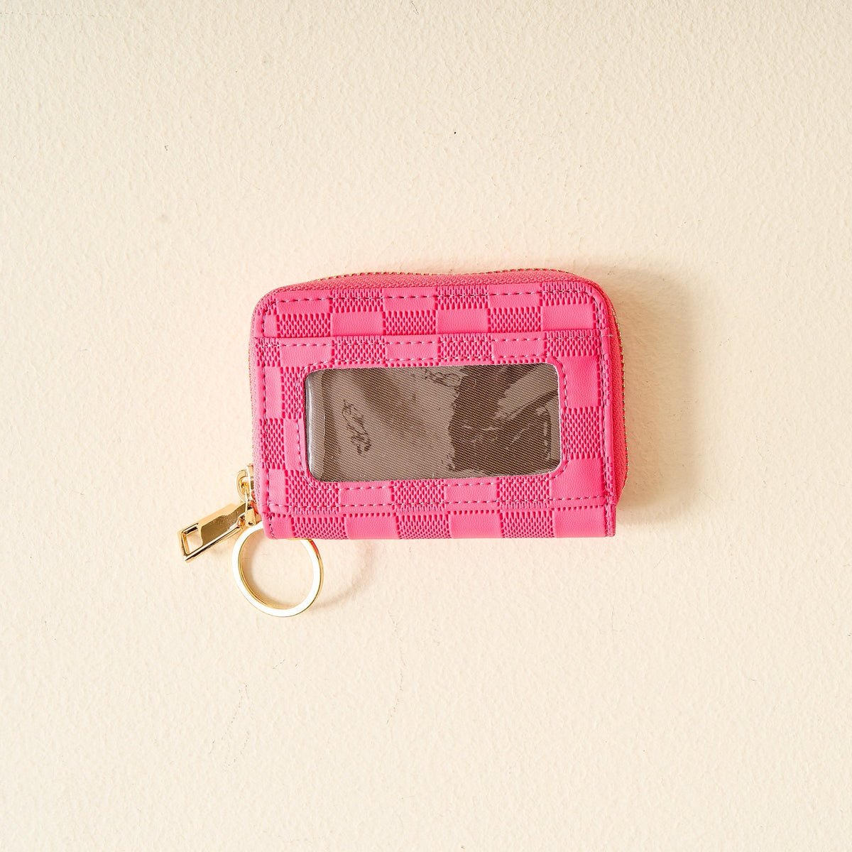 The Darling Effect Zip Around Wallet - Hot Pink Check - Juli's Wearable Art