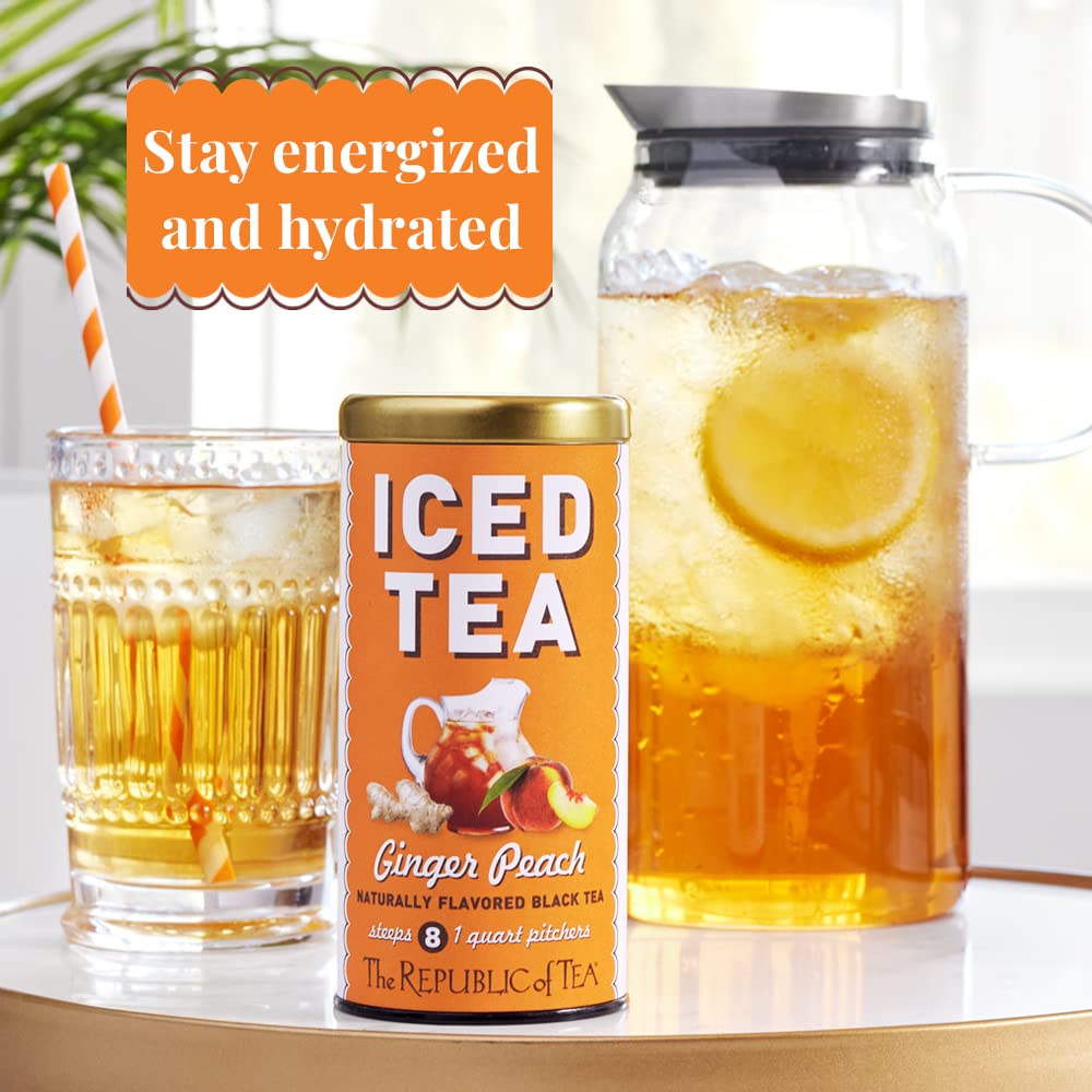 The Republic of Tea – Ginger Peach Black Iced Tea (8 Large Quart - Sized Tea Pouches) - Juli's Wearable Art