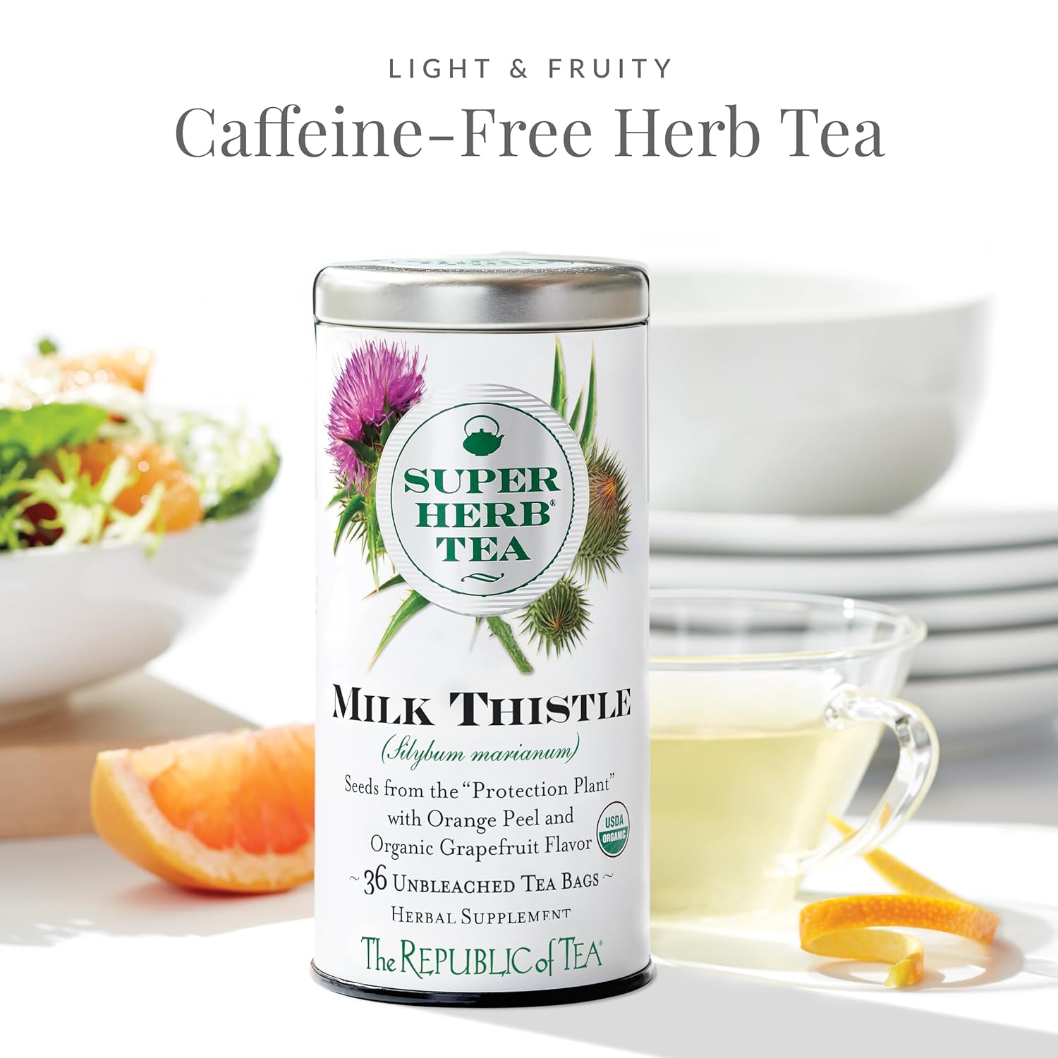 The Republic of Tea — Organic Milk Thistle SuperHerb Tea Tin, 36 Herbal Tea Bags, Naturally Caffeine - Free - Juli's Wearable Art