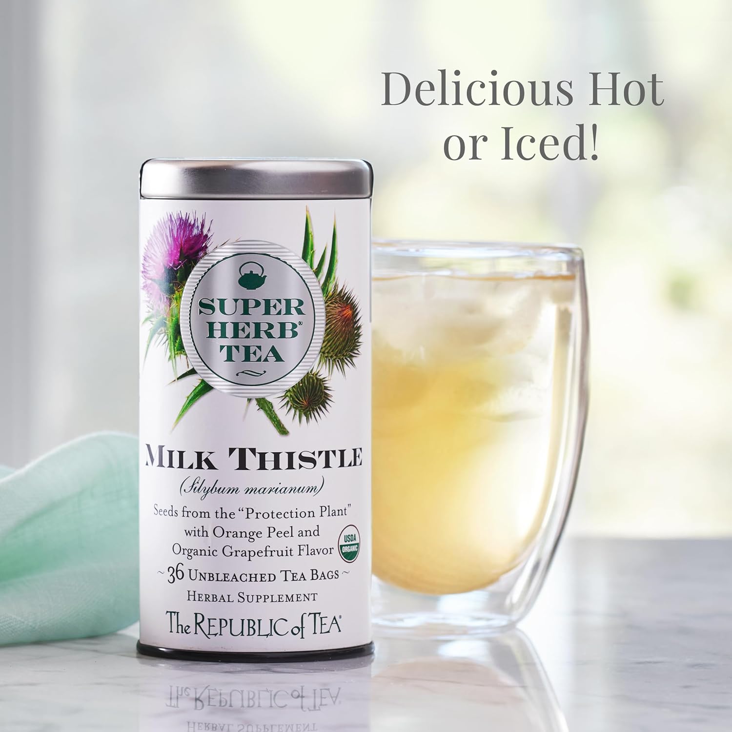 The Republic of Tea — Organic Milk Thistle SuperHerb Tea Tin, 36 Herbal Tea Bags, Naturally Caffeine - Free - Juli's Wearable Art