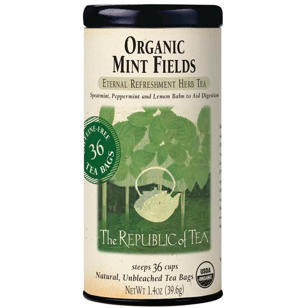 The Republic of Tea - Organic Mint Fields Herbal Tea, 36 Tea Bags, Caffeine - Free Mint and Lemon Balm Tea - Juli's Wearable Art