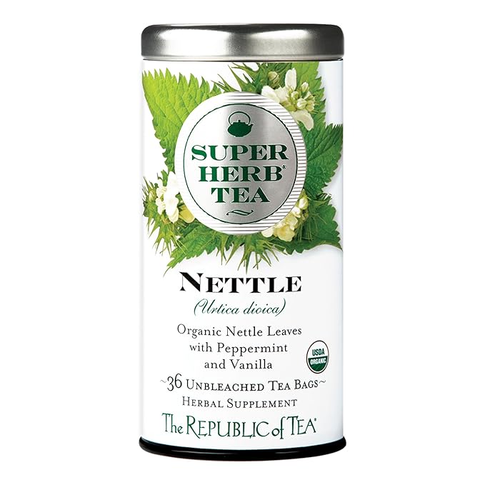 The Republic of Tea — Organic Nettle SuperHerb Tea Tin, 36 Herbal Tea Bags, Naturally Caffeine - Free - Juli's Wearable Art