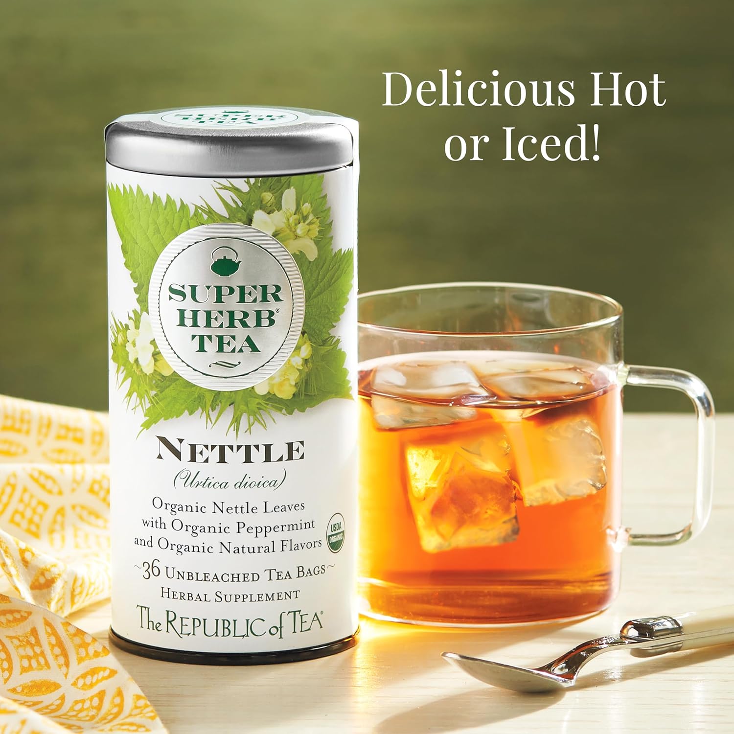 The Republic of Tea — Organic Nettle SuperHerb Tea Tin, 36 Herbal Tea Bags, Naturally Caffeine - Free - Juli's Wearable Art