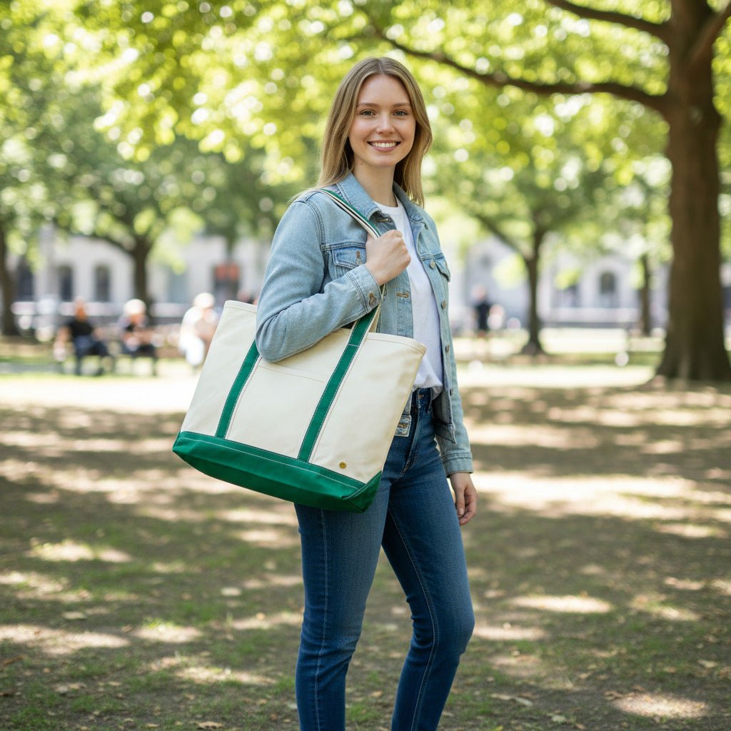 The Signature Canvas Tote Bag | Dark Green