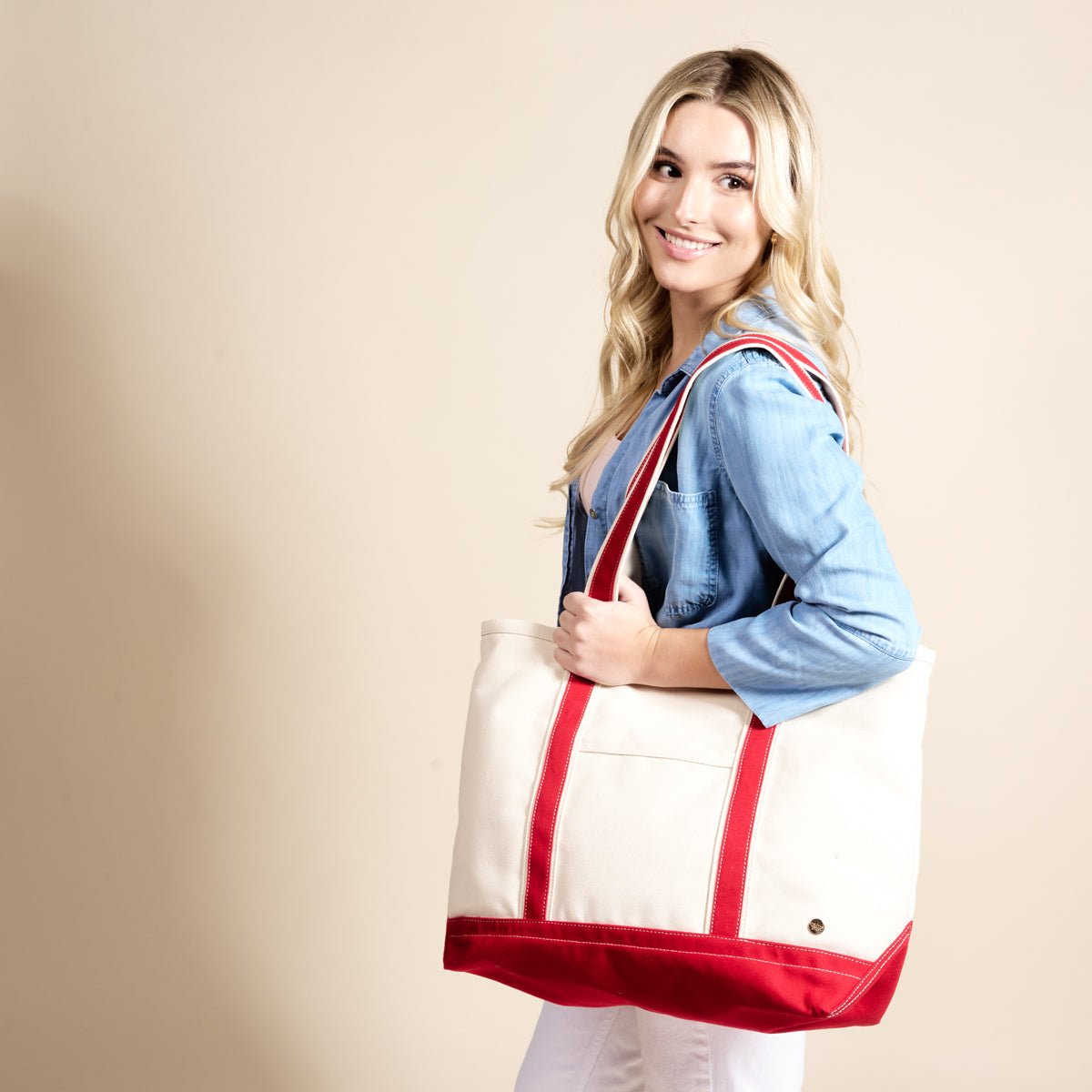 The Signature Canvas Tote Bag | Red