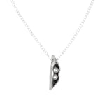 The Vintage Pearl Hand - Sculpted Mini Sweet Peas in a Pod Necklace by The Vintage Pearl - Juli's Wearable Art