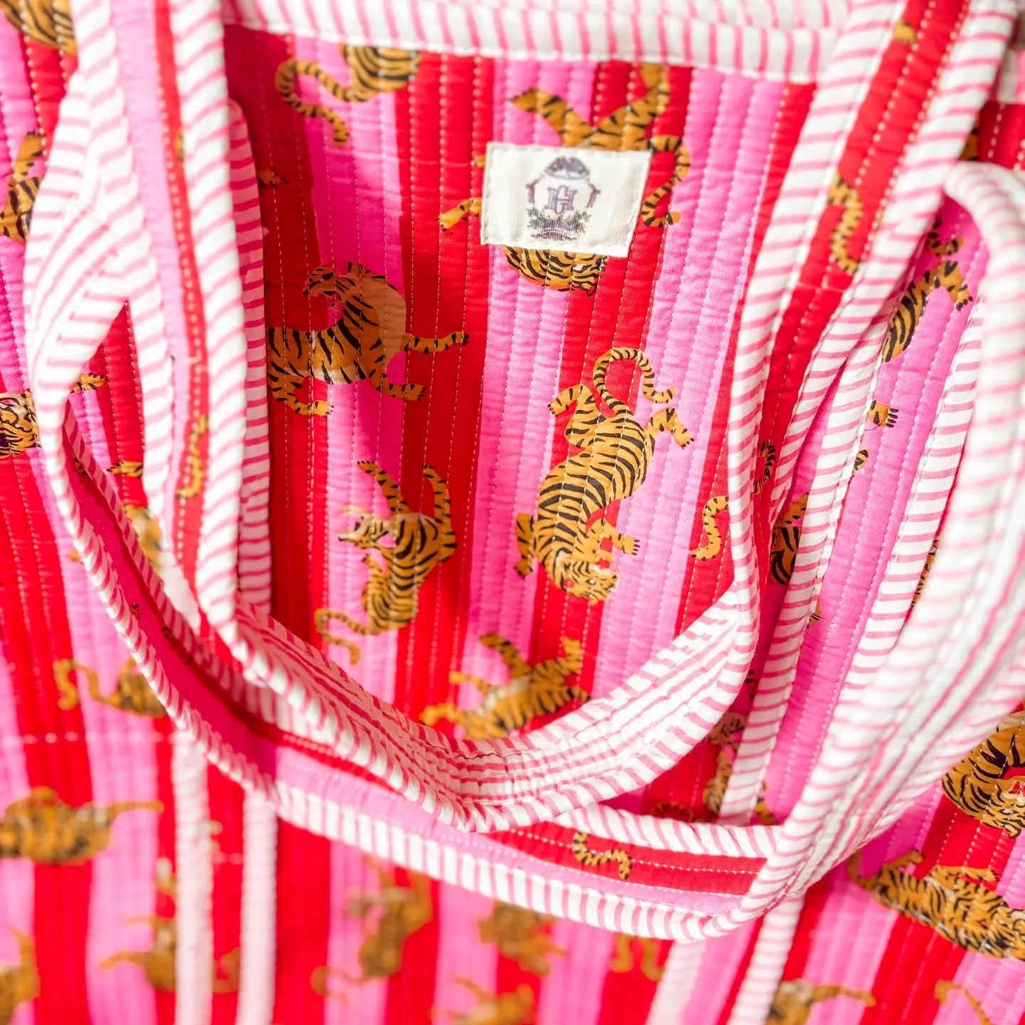 Tiger Lily | Large Quilted Tote Bag - Juli's Wearable Art