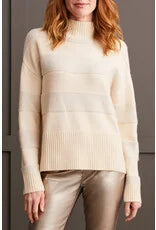 Tribal Striped Mock Neck Sweater in Moonstone