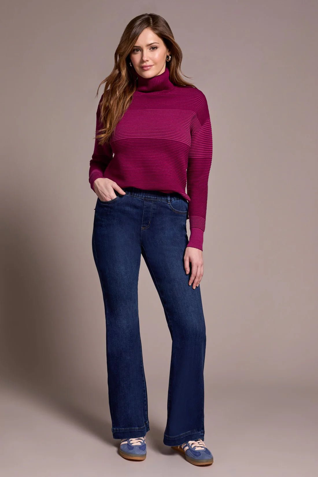 Tribal Audrey Boundless Stretch Denim Pull - On Flare Jeans - Juli's Wearable Art
