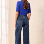Tribal Audrey Comfort Stretch Wide Leg Crop Denim Jeans | Dusk - Juli's Wearable Art