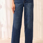 Tribal Audrey Comfort Stretch Wide Leg Crop Denim Jeans | Dusk - Juli's Wearable Art