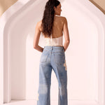 Tribal Audrey Crochet Applique Wide Leg Crop Jeans | Keyswaters - Juli's Wearable Art