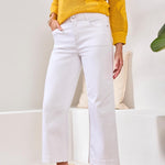 Tribal Audrey Hugging Wide Crop Jeans | White - Juli's Wearable Art