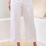 Tribal Audrey Hugging Wide Crop Jeans | White - Juli's Wearable Art