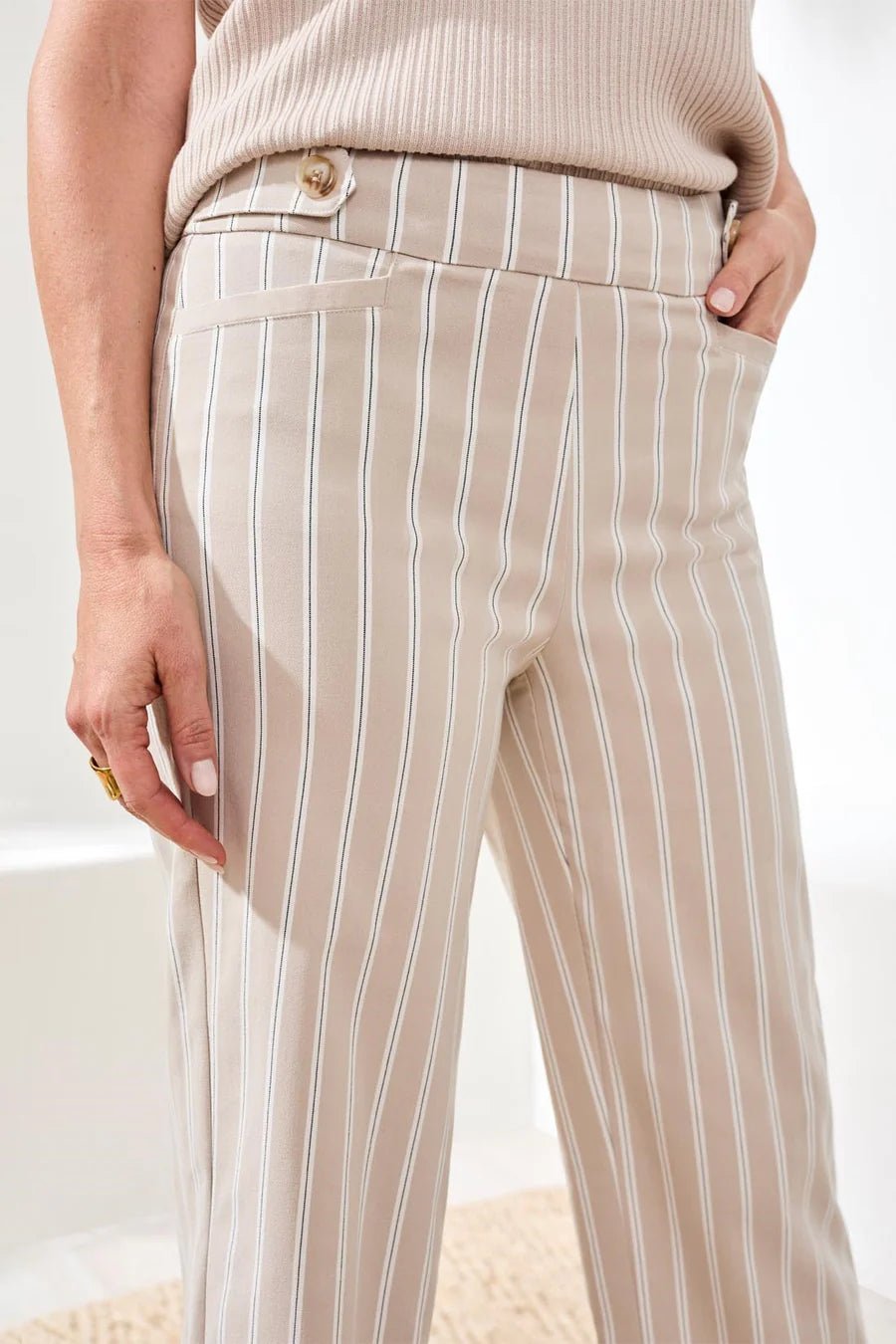 Tribal Bengaline Stripe Pull - On Capri Pants | Beach - Juli's Wearable Art
