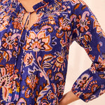 Tribal Blouse with Fancy Embroidery & Tassel | Electric Blue - Juli's Wearable Art