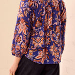 Tribal Blouse with Fancy Embroidery & Tassel | Electric Blue - Juli's Wearable Art