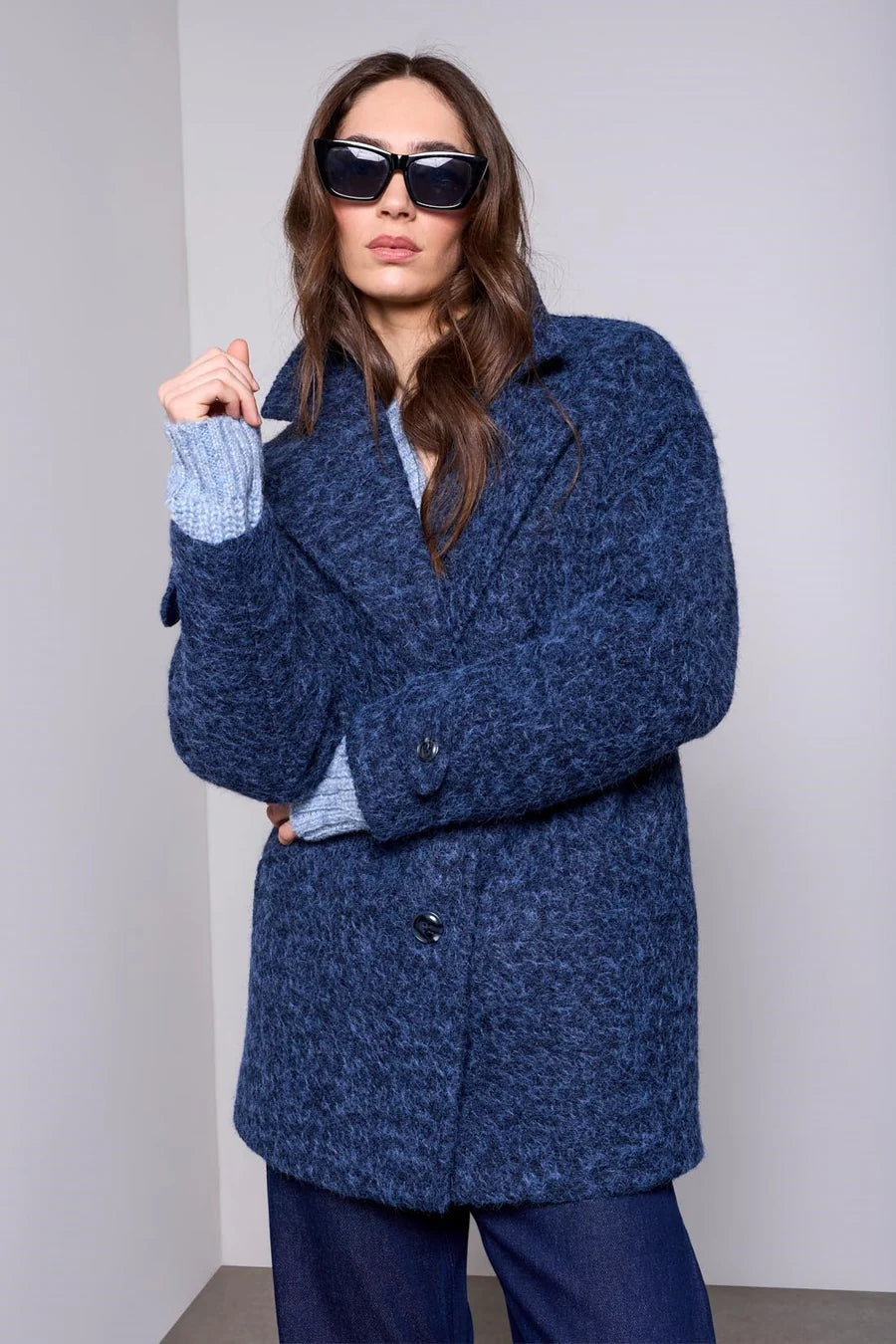 Tribal Cozy Cocoon Drop Shoulder Collared Coat | After Midnight