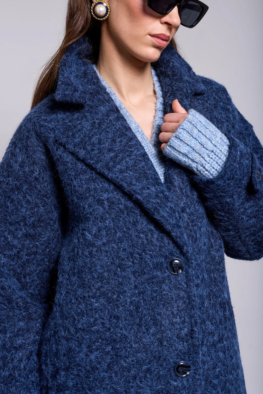 Tribal Cozy Cocoon Drop Shoulder Collared Coat | After Midnight