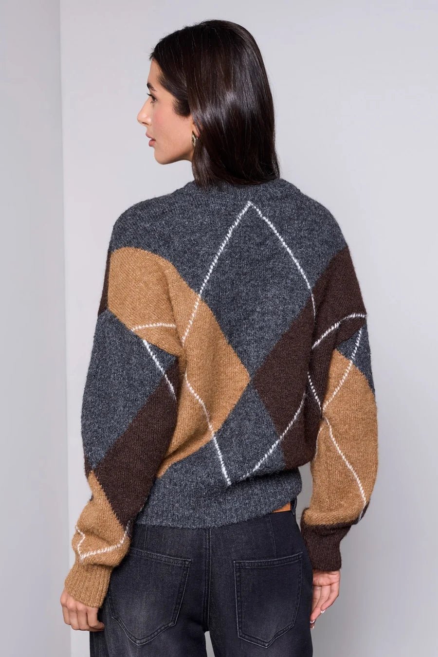 Tribal Blue Thread Diamond Pattern Button Front Knit Cardigan - Juli's Wearable Art