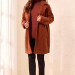 Tribal Bouclé Single-Breasted Button-Front Coat | Maple - Juli's Wearable Art