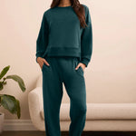Tribal Butter Soft Sand Wash Hi - Low Hem Crew Neck Top - Silver Pine - Juli's Wearable Art