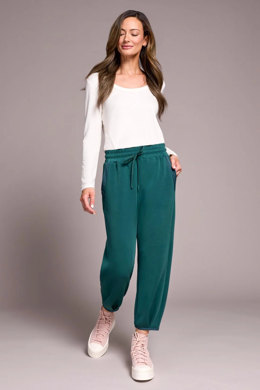 Tribal Butter Soft Sand Wash High Waisted Joggers - Silver Pine - Juli's Wearable Art